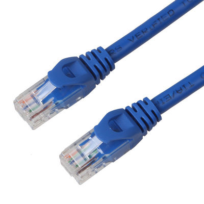 24AWG het blauwe Cat6-Jasje van pvc van het Flardkoord BC7/0.2 UTP met 8P8C-Schakelaar