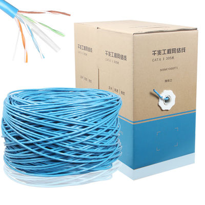 1000FT CCA CAT6 Internet Kabel UTP Lan Cable 4 PAREN van 24AWG 0.48mm 305M Grey