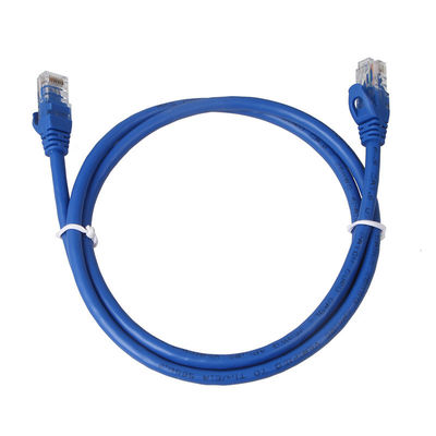 24AWG het blauwe Cat6-Jasje van pvc van het Flardkoord BC7/0.2 UTP met 8P8C-Schakelaar
