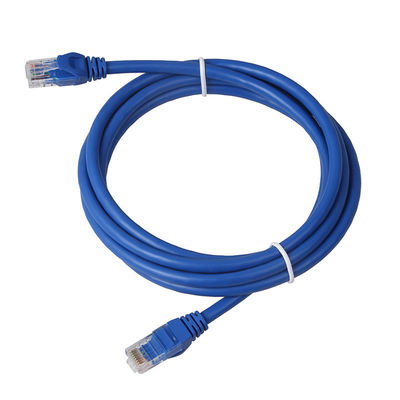 24AWG het blauwe Cat6-Jasje van pvc van het Flardkoord BC7/0.2 UTP met 8P8C-Schakelaar