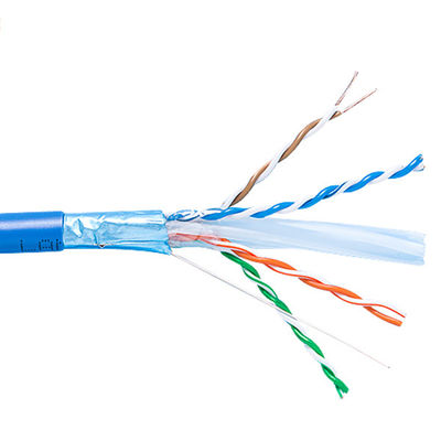 Stevig Naakt Koper Cat6a Lan Cable Shielded Riser 1000ft Blauwe 23AWG 750MHz PoE++