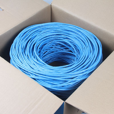Stevig Naakt Koper Cat6a Lan Cable Shielded Riser 1000ft Blauwe 23AWG 750MHz PoE++