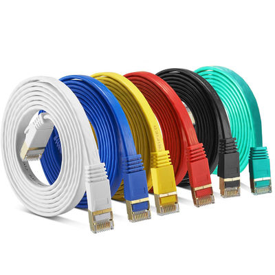10 Gbps RJ45 Cat7 platte kabel, afgeschermde Cat 7-kabel voor Gigabit Ethernet