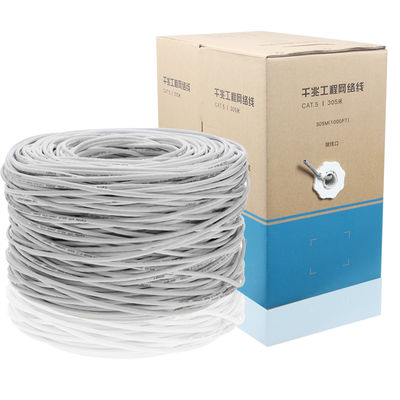 De duurzame Kabel van het Netwerkethernet van 23AWG Cat5e, 4 Paar 1000ft UTP Beschermde Kabel