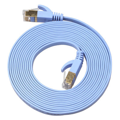 4 de Vlakke Ethernet Lan Cables Blue With Gold Beschermde Snagless Rj45 Schakelaars van voet Cat6