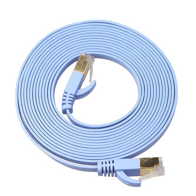 4 de Vlakke Ethernet Lan Cables Blue With Gold Beschermde Snagless Rj45 Schakelaars van voet Cat6