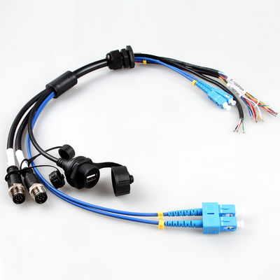 Ruimtevaart Waterdichte Optische de Kabelassemblage M12+USB Female+Fiber van de Draaduitrusting