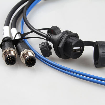 Ruimtevaart Waterdichte Optische de Kabelassemblage M12+USB Female+Fiber van de Draaduitrusting