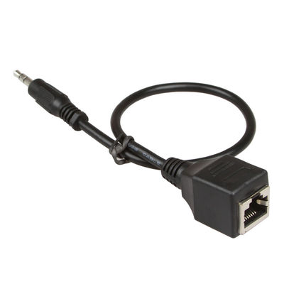 3.5mm 1/8“ Assemblagerj45 Mannetje van de Douanedraad aan Vrouwelijke Cat5 Cat6