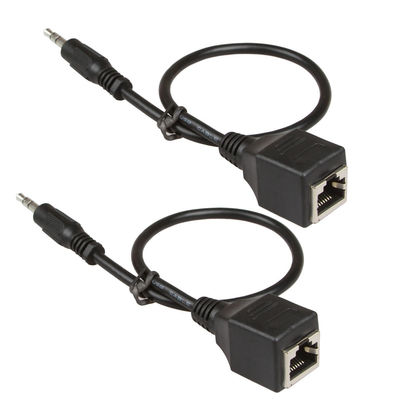 3.5mm 1/8“ Assemblagerj45 Mannetje van de Douanedraad aan Vrouwelijke Cat5 Cat6