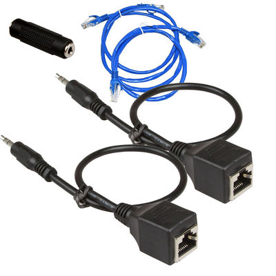 3.5mm 1/8“ Assemblagerj45 Mannetje van de Douanedraad aan Vrouwelijke Cat5 Cat6