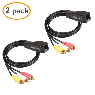 Stabiele Vrouwelijke 3 RCA Audiouitbreidingskabel, Multifunctioneel RCA aan RJ45-Adapter