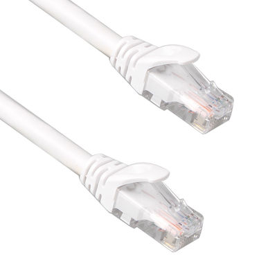 Het witte van het het Flardkoord 24AWG 7/0.2 van UTP Cat6 Jasje van pvc LSZH met RJ45-Schakelaar
