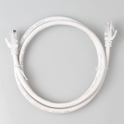 Het witte van het het Flardkoord 24AWG 7/0.2 van UTP Cat6 Jasje van pvc LSZH met RJ45-Schakelaar