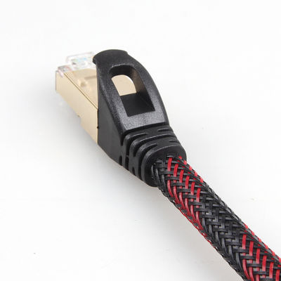 Gevlechte Ethernet-Kat 7 van de Flardkabel Nylon Zwarte Witte Duurzame Weerbestendig