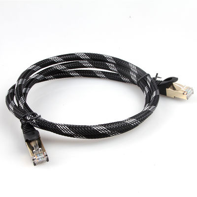 Gevlechte Ethernet-Kat 7 van de Flardkabel Nylon Zwarte Witte Duurzame Weerbestendig
