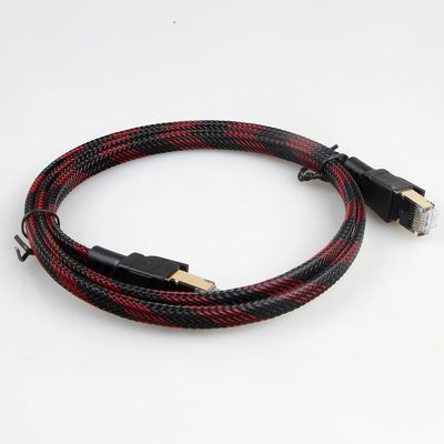 Het Nylon van het het Flardkoord van computerethernet Cat7 voor PC-Laptop Modemrouter die wordt gevlecht