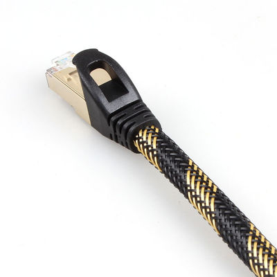 Kat 7 van ISO Gigabit Beschermde Ethernet-Gevlecht Kabel Nylon Zwarte Geel