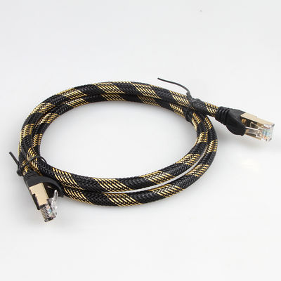 Kat 7 van ISO Gigabit Beschermde Ethernet-Gevlecht Kabel Nylon Zwarte Geel