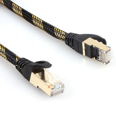 Kat 7 van ISO Gigabit Beschermde Ethernet-Gevlecht Kabel Nylon Zwarte Geel