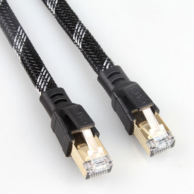 Heavy Duty Rj45 Cat8 netwerkkabel, nylon gevlochten patchkabel Cat 8