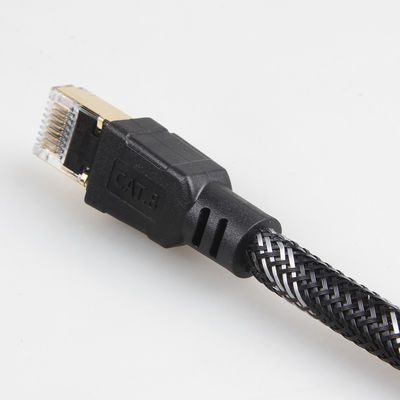 Buiten Binnen Cat8 Patchkabel Nylon Gevlochten 26AWG 40Gbps 2000MHz S/FTP