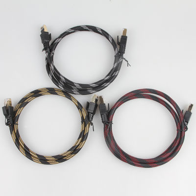 Buiten Binnen Cat8 Patchkabel Nylon Gevlochten 26AWG 40Gbps 2000MHz S/FTP