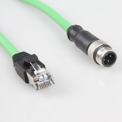 Groene de Kabelm12 4 Pin To RJ45 Gigabit Stal van Camera Industriële Ethernet