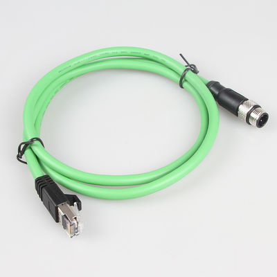 Groene de Kabelm12 4 Pin To RJ45 Gigabit Stal van Camera Industriële Ethernet