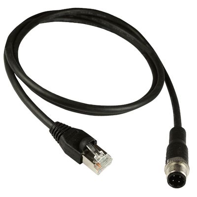 M12 aan Industriële Ethernet de Kabelcat5e Cat6 Zwarte Kleur van Rj45 Gigabit