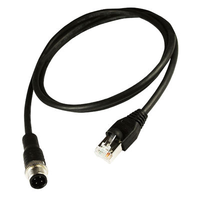 M12 aan Industriële Ethernet de Kabelcat5e Cat6 Zwarte Kleur van Rj45 Gigabit