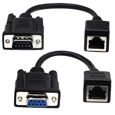 Cat5 Cat6 RJ45 aan RS232-Kabel, DB9 9 Pin Industrial Ethernet Cable Assemblies