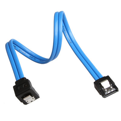 Blauw Praktisch SATA 3 de Kabel van 6GB S met Sluitenklink rechtstreeks aan 90 Graadstop