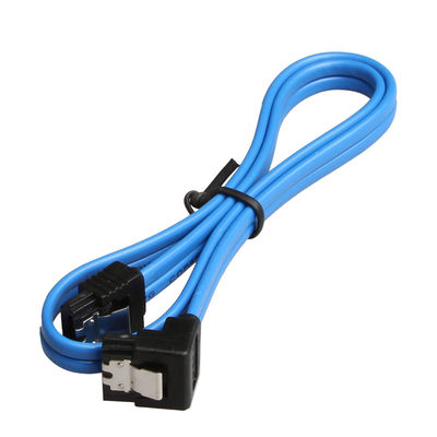 Blauw Praktisch SATA 3 de Kabel van 6GB S met Sluitenklink rechtstreeks aan 90 Graadstop