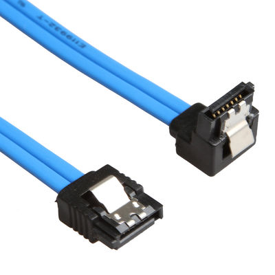 Blauw Praktisch SATA 3 de Kabel van 6GB S met Sluitenklink rechtstreeks aan 90 Graadstop