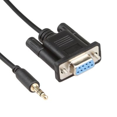 Zwarte RS232-de Kabeldb9 Pin Female To gelijkstroom 3.5mm Stal van de Draaduitrusting