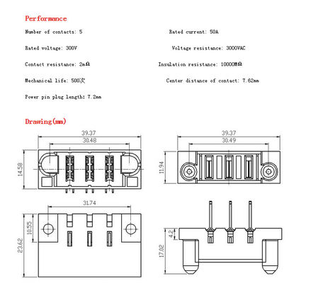 OEM de Praktische Schakelaar van het Machtsblad, MISTA 3 Pin Electrical Cable Connectors