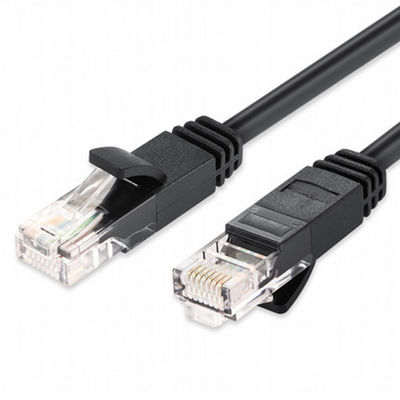 De zwarte CCA UTP kabel van het het Flardkoord van FTP Cat5e met de Mannelijke Schakelaar van RJ45
