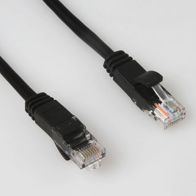 De zwarte CCA UTP kabel van het het Flardkoord van FTP Cat5e met de Mannelijke Schakelaar van RJ45
