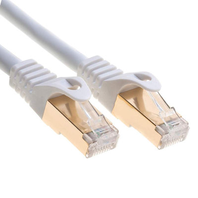 0,5-90 m RJ45-patchkabel, dubbel afgeschermde witte Cat 7 Ethernet-kabel