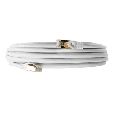 0,5-90 m RJ45-patchkabel, dubbel afgeschermde witte Cat 7 Ethernet-kabel