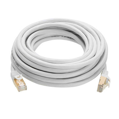 0,5-90 m RJ45-patchkabel, dubbel afgeschermde witte Cat 7 Ethernet-kabel