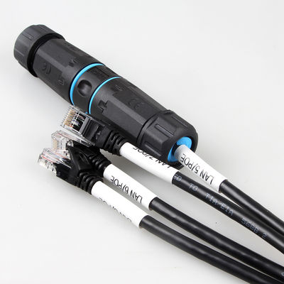 Maak 4 in 1 Katten6a Ethernet Kabel waterdicht, 4 Kabel van de Tak de Mannelijke RJ45 Cat6a Boomstam